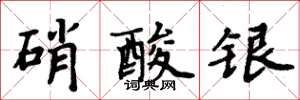 周炳元硝酸银楷书怎么写