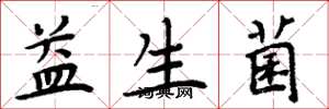 周炳元益生菌楷书怎么写