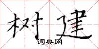 黄华生树建楷书怎么写