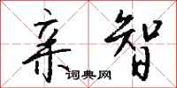 钱沛云亲智行书怎么写