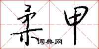 钱沛云柔甲行书怎么写