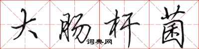 田英章大肠杆菌行书怎么写