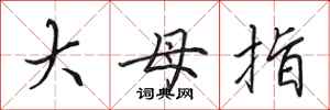 田英章大母指行书怎么写