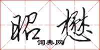 田英章昭懋行书怎么写