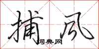 田英章捕风行书怎么写