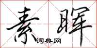 田英章素晖行书怎么写