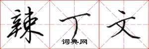 田英章辣丁文行书怎么写