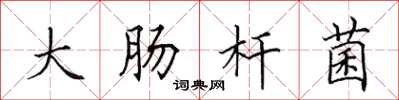 田英章大肠杆菌楷书怎么写