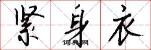 钱沛云紧身衣行书怎么写
