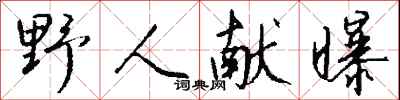 钱沛云野人献曝行书怎么写