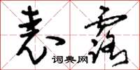刘少英表露草书怎么写