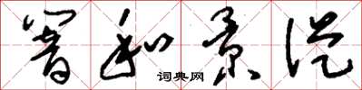 刘少英响和景从草书怎么写
