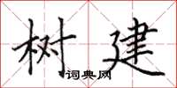 田英章树建楷书怎么写
