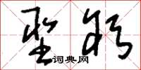 刘少英圣躬草书怎么写