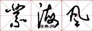 刘少英业海风草书怎么写