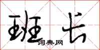 段相林班长行书怎么写