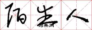 刘少英陌生人草书怎么写