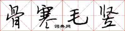 段相林骨寒毛竖行书怎么写