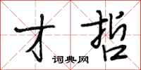 段相林才哲行书怎么写