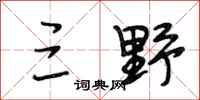 段相林三野行书怎么写