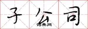 段相林子公司行书怎么写