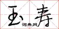 段相林玉寿行书怎么写