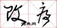 刘少英改序草书怎么写