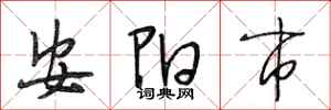 段相林安阳市行书怎么写