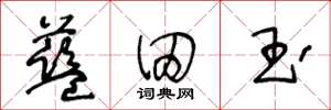 王冬龄蓝田玉草书怎么写