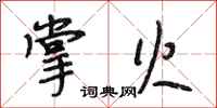 段相林掌火行书怎么写