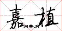 段相林嘉植行书怎么写