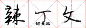 段相林辣丁文行书怎么写