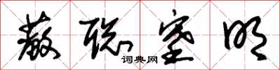 朱锡荣蔽聪塞明草书怎么写