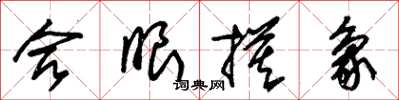 朱锡荣合眼摸象草书怎么写