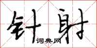 段相林针射行书怎么写