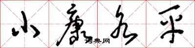 刘少英小康水平草书怎么写