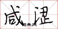 段相林咸涩行书怎么写