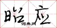 段相林昭应行书怎么写