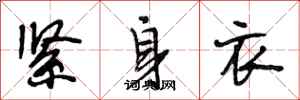 段相林紧身衣行书怎么写