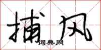 段相林捕风行书怎么写