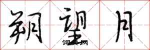 段相林朔望月行书怎么写