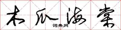 朱锡荣木瓜海棠草书怎么写