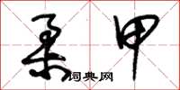 朱锡荣柔甲草书怎么写