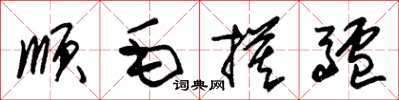 朱锡荣顺毛摸驴草书怎么写