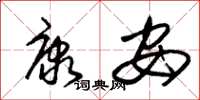朱锡荣康安草书怎么写