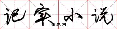 朱锡荣记实小说草书怎么写