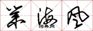 朱锡荣业海风草书怎么写