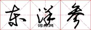 朱锡荣东洋参草书怎么写
