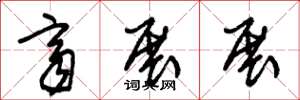 朱锡荣齐展展草书怎么写