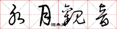 曾庆福水月观音草书怎么写